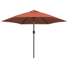 Parasol d'extérieur avec led et mât en acier 300 cm orange helloshop26 02_0008178