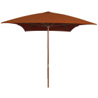 Parasol d'extérieur avec mât en bois 200 x 300 cm orange helloshop26 02_0008261
