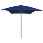 Parasol d'extérieur avec mât en bois 200 x 300 cm bleu helloshop26 02_0008255