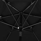 Parasol à 3 niveaux avec mât en aluminium noir 2,5 m