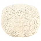 Pouf fait à la main en macramé 45x30 cm coton