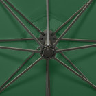  Parasol déporté avec mât et lumières LED Vert 300 cm