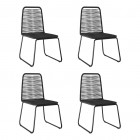 Chaises d'extérieur résine tressée noir - Nombre de chaises au choix