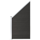 Panneau de clôture wpc 95x(105-180) cm noir