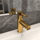 Robinet de lavabo de salle de bain doré 130x176 mm