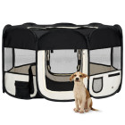 Parc pliable pour chien avec sac de transport noir 145x145x61cm