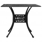 Table de jardin noir 90x90x73 cm aluminium coulé