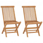 Chaises de jardin pliables 2 pcs bois de teck massif