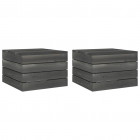 Tables palette de jardin 2 pcs bois de pin massif gris foncé