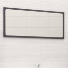 Miroir de salle de bain gris brillant 80x1,5x37 cm aggloméré