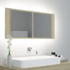  Armoire salle de bain à miroir LED 100x12x45 cm Acrylique - Couleur au choix