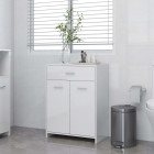 Armoire de salle de bain blanc brillant 60x33x80 cm aggloméré