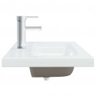 Lavabo encastré avec robinet 101x39x18 cm céramique blanc