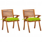 Chaises à dîner de jardin 2 pcs acacia massif - Couleur des coussins au choix