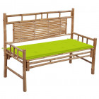 Banc de jardin avec coussin 120 cm bambou