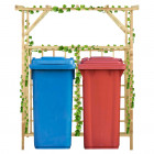 Pergola de jardin pour poubelles doubles bois de pin imprégné