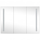 Armoire de salle de bain à miroir à led 89x14x62 cm
