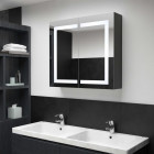  Armoire de salle de bain à miroir LED 80x12,2x68 cm