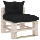 Canapé de milieu palette de jardin avec coussins bois de pin - Couleur au choix