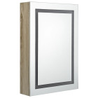 Armoire de salle de bain à miroir led 50x13x70 cm chêne helloshop26 02_0006588