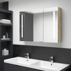 Armoire de salle de bain à miroir led 89x14x62 cm - Couleur au choix