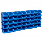 Kit de bacs de stockage et panneaux muraux 48 pcs bleu et noir