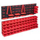 Kit de bacs de stockage et panneaux muraux 141pcs rouge et noir