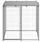 Chenil extérieur cage enclos parc animaux chien argenté 110 x 110 x 110 cm acier  02_0000234