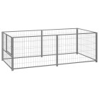 Chenil extérieur cage enclos parc animaux chien argenté 200 x 100 x 70 cm acier  02_0000253