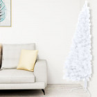 Sapin de noël artificiel moitié avec support blanc 150 cm pvc