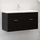 Armoire avec lavabo intégré noir aggloméré