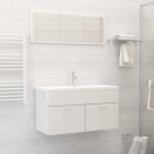 Ensemble de meubles de salle de bain blanc brillant aggloméré