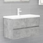 Ensemble de meubles de salle de bain gris béton aggloméré