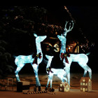  Décoration de Noël famille de rennes Blanc et argenté 201 LED