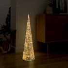  Cône lumineux décoratif pyramide LED Acrylique Blanc chaud 90cm
