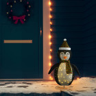 Décoration de Noël pingouin à LED Tissu de luxe 90 cm