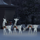 Famille de rennes de Noël 270x7x90 cm Blanc Blanc froid Maille