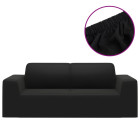 Housse extensible de canapé 2 places noir jersey de polyester