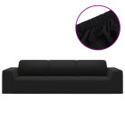 Housse extensible de canapé 4 places noir jersey de polyester