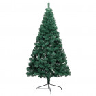  Demi-arbre de Noël artificiel avec LED et boules Vert 120 cm