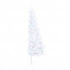  Demi-arbre de Noël artificiel avec LED et boules Blanc 180 cm