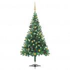  Arbre de Noël artificiel avec LED et boules 210 cm 910 branches