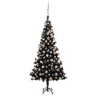  Arbre de Noël artificiel avec LED et boules Noir 120 cm PVC