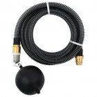 Tuyau d'aspiration avec raccords en laiton 10 m 25 mm noir