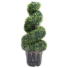 Plante de buis artificiel en spirale avec pot vert 89 cm
