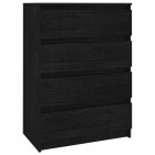 Armoire d'appoint noir 60x36x84 cm bois de pin massif