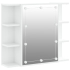 Armoire à miroir avec led 70 x 16,5 x 60 cm blanc brillant helloshop26 02_0006658