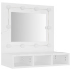 Armoire à miroir avec led blanc 60 x 31,5 x 62 cm blanc helloshop26 02_0006654