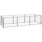 Chenil extérieur cage enclos parc animaux chien argenté 3 m² acier  02_0000264