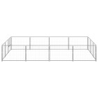 Chenil extérieur cage enclos parc animaux chien argenté 12 m² acier  02_0000236